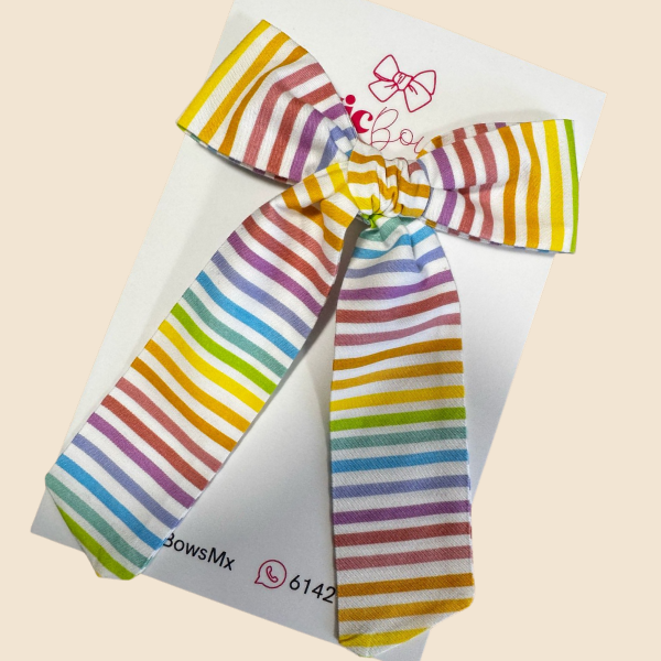 Bow Lazo - Rainbow Stripes